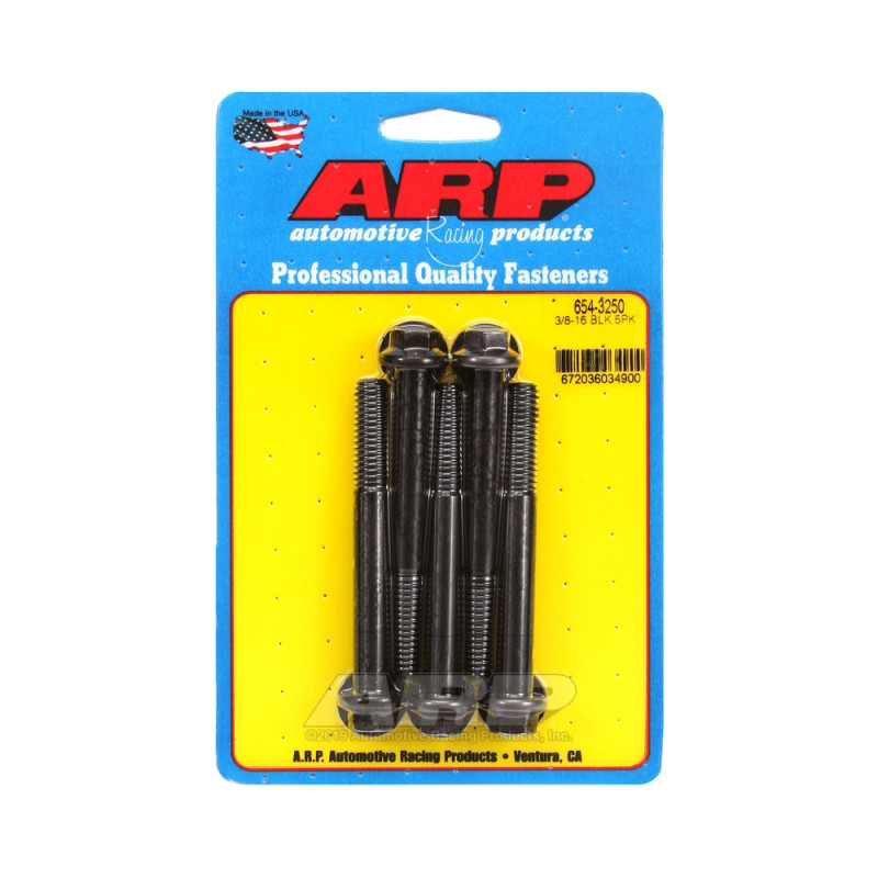 Set de șuruburi și piulițe universale ARP cu cap STD 3/8-16 – Hexagonale cu finisaj negru oxidat, x5 - ARP-654-3250 - 654-3250 - 3666618195063